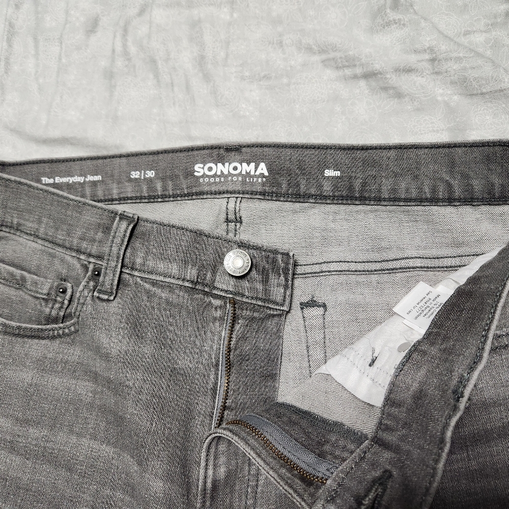Sonoma Men's Charcoal Slim Jeans 32x30, EUC